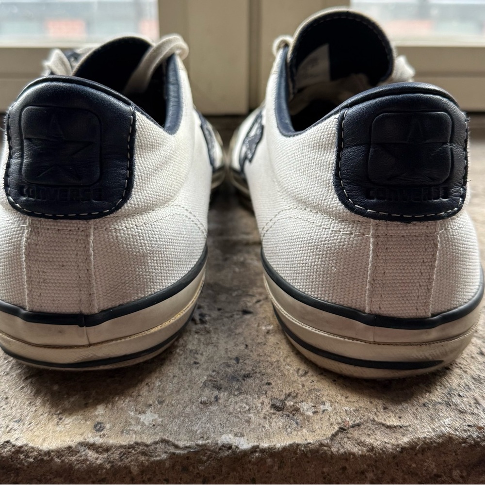 Converse x John Varvatos Low-Top Sneakers in Cream with Navy - Picture 4 of 8
